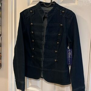 Baccini Women’s Military Style Denim Jacket NWT Sz SM